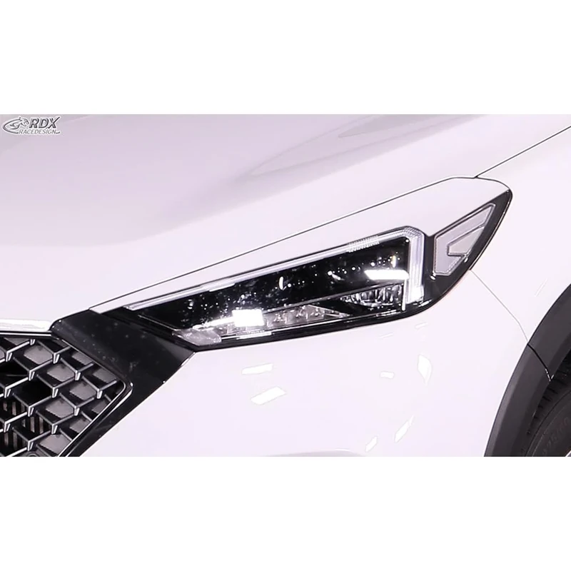 RDX Racedesign Head light spoilers compatible with Hyundai Tucson (TLE) Facelift (only LED headlights) 2018-2020 (ABS)