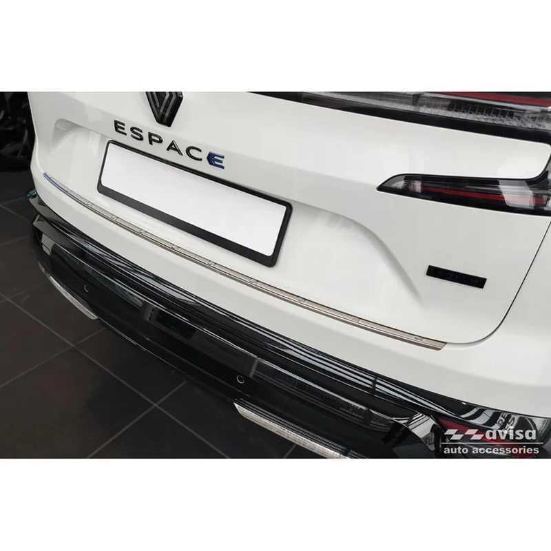 Avisa Stainless Steel Rear bumper protector compatible with Renault Espace VI E-Tech Hybrid 2023- 'Ribs'