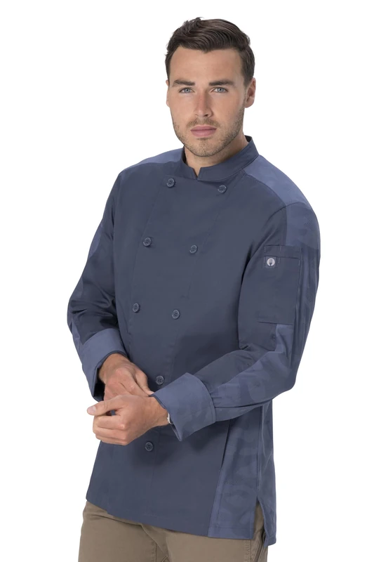 Chef Works Men's Mojave Chef Coat, Airforce Blue, XL