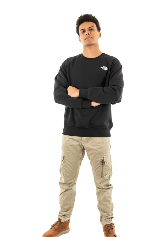 The North Face Men's Raglan Redbox Crew Sweatshirt, Tnf Black, S