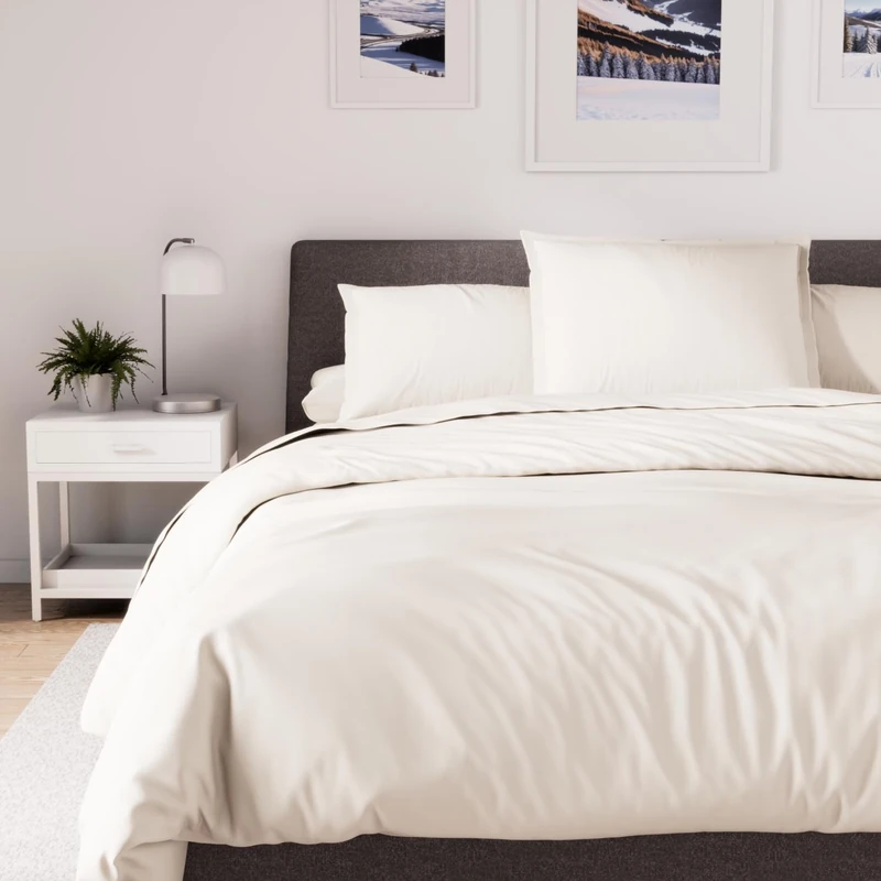 Soleil d'ocre, Polycotton Duvet Cover 280 x 240 cm Percale Linen