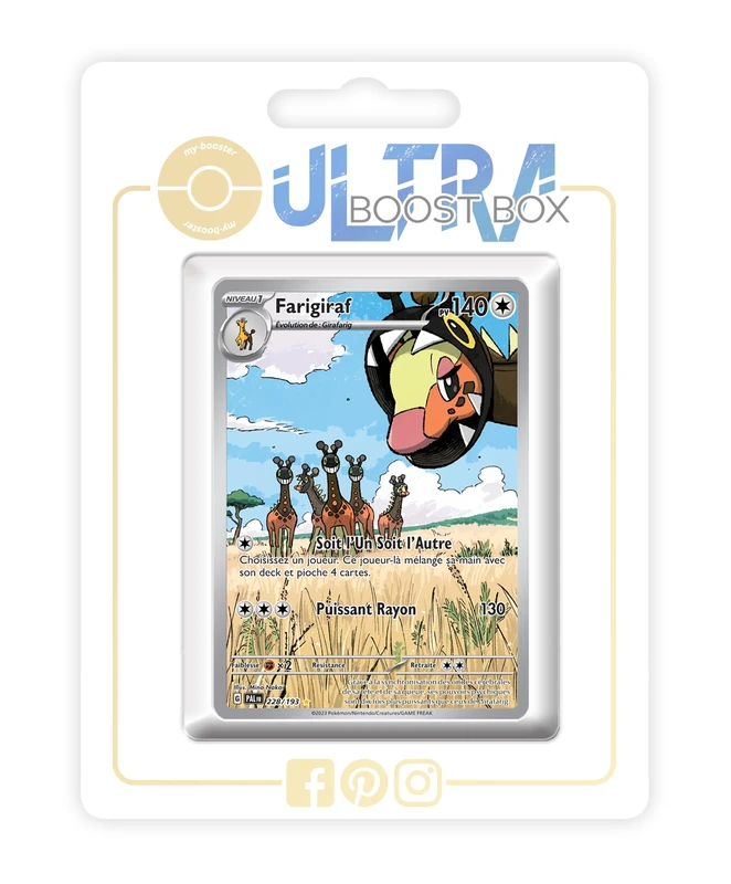 Farigiraf 228/193 Alternative Shiny Pokémon Gallery - my-booster X Écarlate et Violet 02 Évolutions à Paldea - Box of 10 Pokemon French Cards