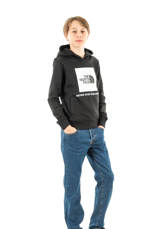 The North Face Boy's Drew Peak P/O Hooded Sweatshirt, Tnf Black, 176