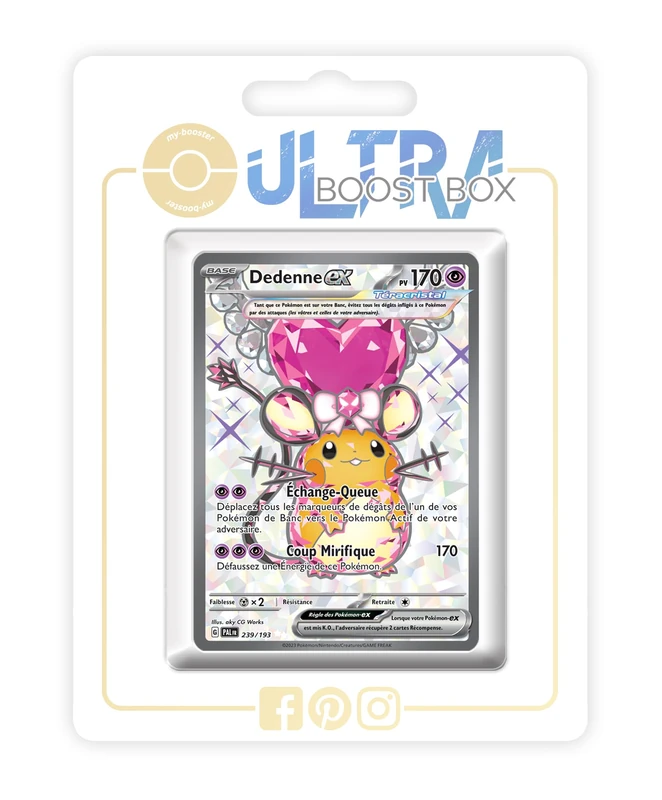 Dedenne ex 239/193 Tera Shiny Full Art - my-booster X Écarlate et Violet 02 Évolutions à Paldea - Box of 10 Pokemon French Cards