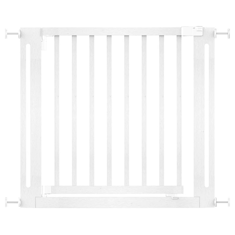 Safetots Wooden Elegance Gate, White, 87cm - 95cm, Pressure Fit Safety Gate, 65cm Extra Wide Doorway, One Piece Extra Wide Gate for Stairs, Hallways and Doors, Stylish Design Easy Installation