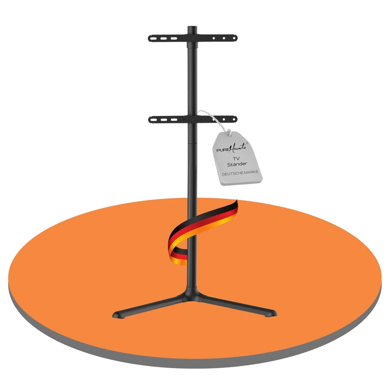 PureMounts TV Stand, Universal TV Stand, Height Adjustable for 32-70 Inch Samsung, LG, Philips, Panasonic and Many More Max. Vesa 400x400 and 40 kg, Black