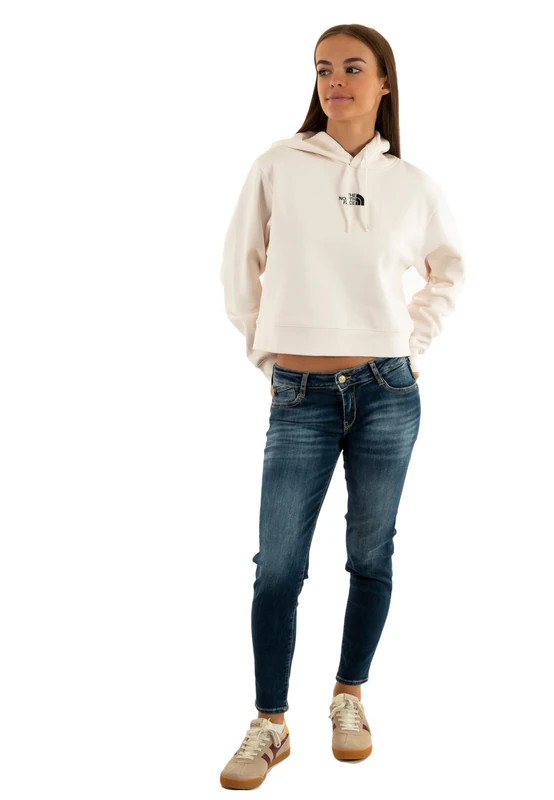 The North Face Women's Essential Crop Hooded Sweatshirt, White Dune, S