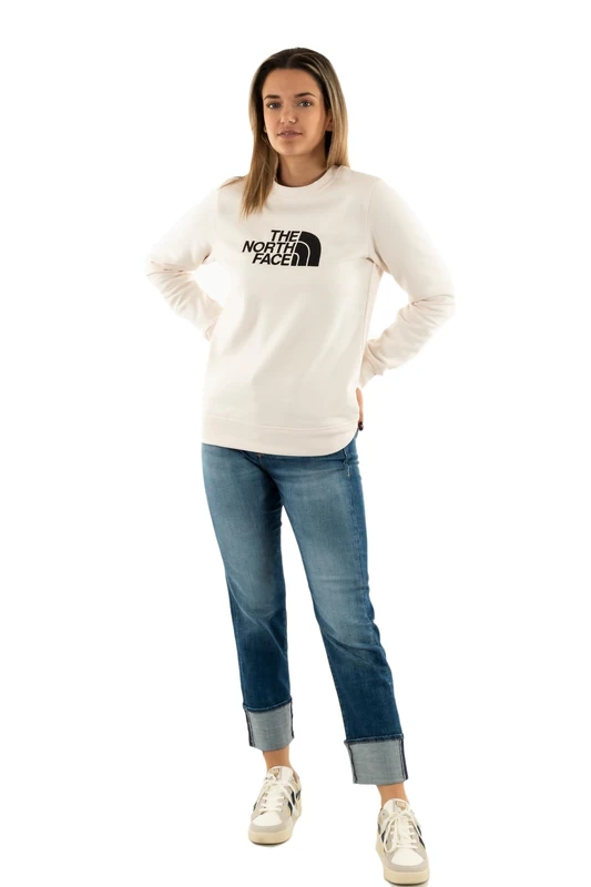 The North Face Women's Drew Peak Crew Sweatshirt, White Dune, M