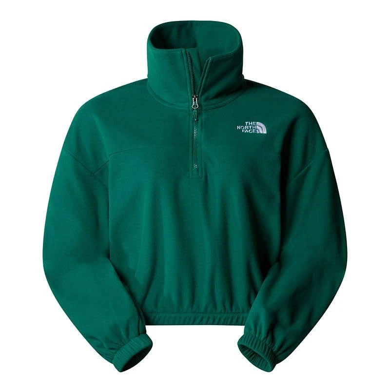 The North Face Women's 100 Glacier Half Zip Fleece Sweatshirt, Evergreen, XS
