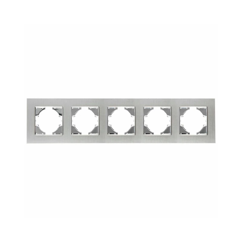 Horizontal Silver Aluminium Frame for 5 Photos, Ideal for Enhancing Your Memories and Decorations with a Modern and Elegant Touch, Perfect for Any Sophisticated Environment.