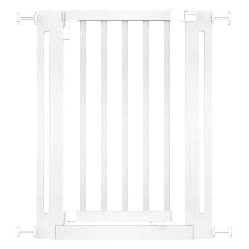 Safetots Wooden Elegance Safety Gate, White, 63cm - 71cm, Pressure Fit, Baby Gate for Stairs, Hallways and Doors, Stylish Design and Easy Installation