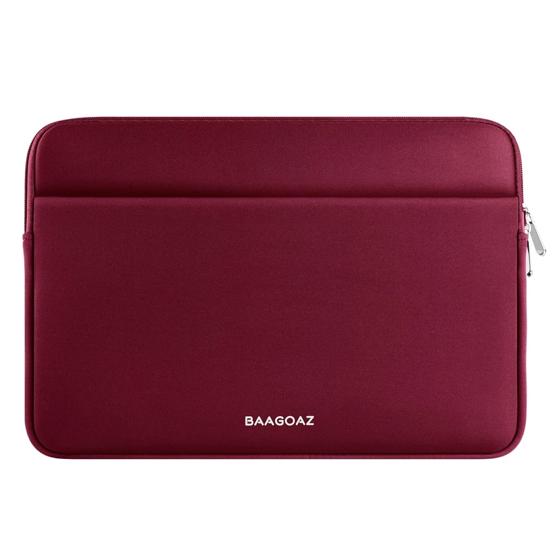 BAAGOAZ Laptop Sleeve Case 14 Inch Protective Bag with Front Pocket, Compatible with 14 Inch PC Notebook Chromebook Ultrabook Computer, Red