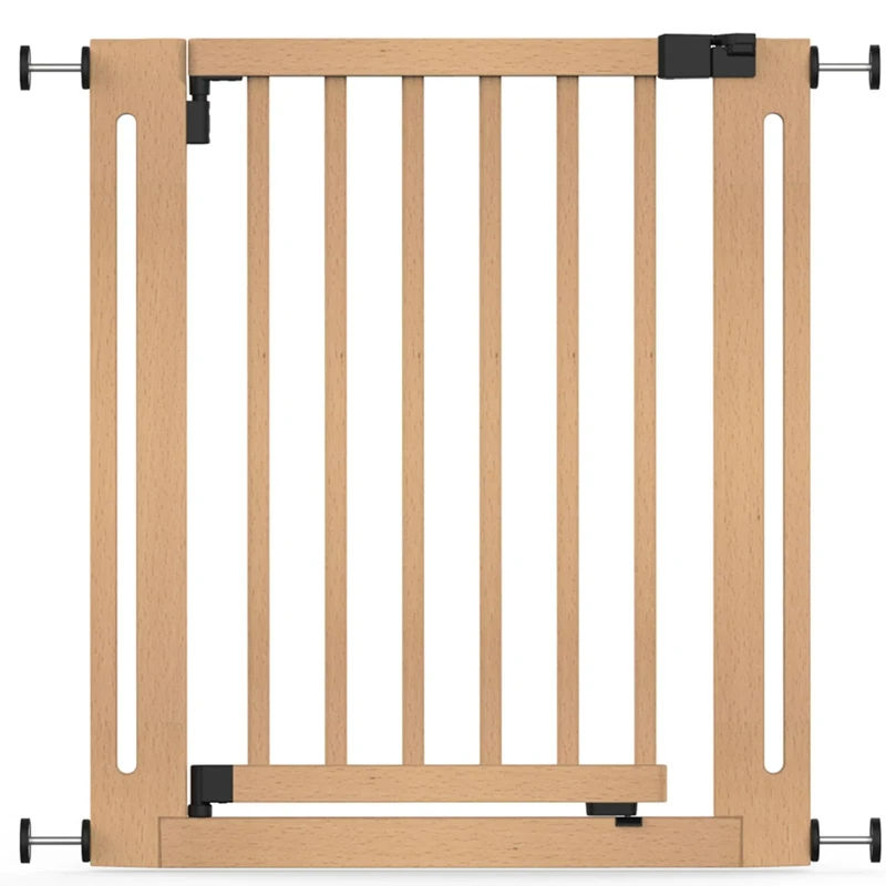 Safetots Wooden Elegance Safety Gate, Natural, 71cm - 79cm, Pressure Fit, Baby Gate for Stairs, Hallways and Doors, Stylish Design and Easy Installation