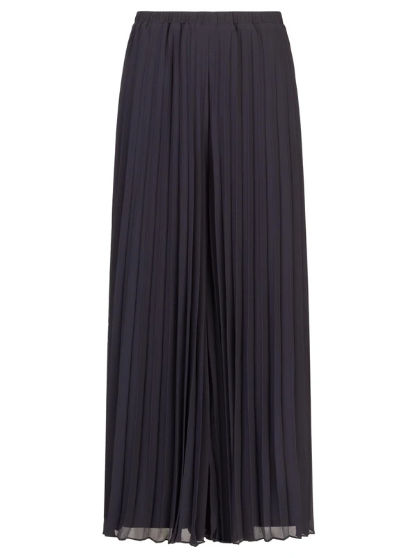 Apart Pleated Trousers with Elasticated Waistband, Midnight Blue-Multicoloured, 20