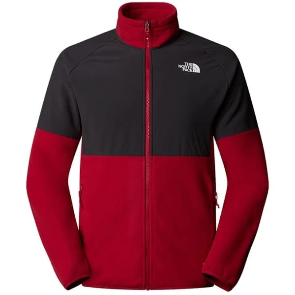The North Face Men's Glacier Heavyweight Full Zip Fleece Jackets, Garnet Red/Asphalt Grey, XS