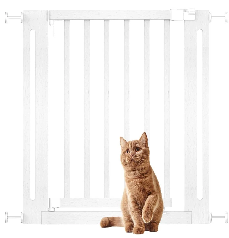 Bettacare Wooden Elegance Dog Gate, White, 71cm - 79cm, Pressure Fit Safety Gate, Safety Gate for Puppy, Dog and Pet, Stylish Design and Easy Installation