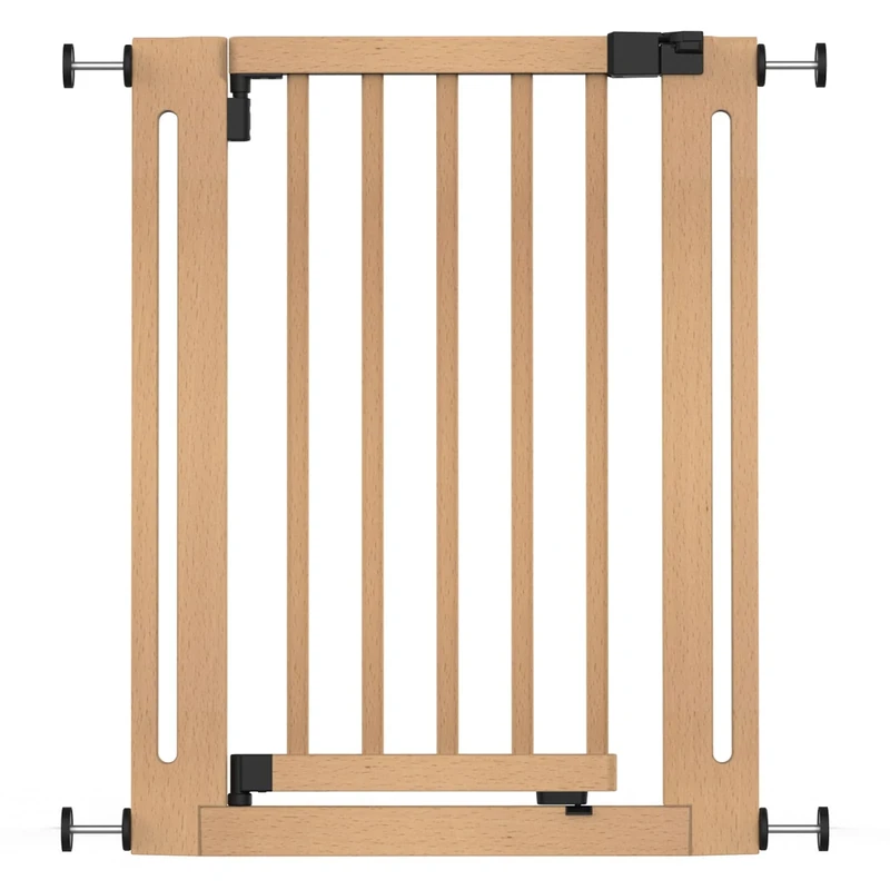 Safetots Wooden Elegance Safety Gate, Natural, 63cm - 71cm, Pressure Fit, Baby Gate for Stairs, Hallways and Doors, Stylish Design and Easy Installation