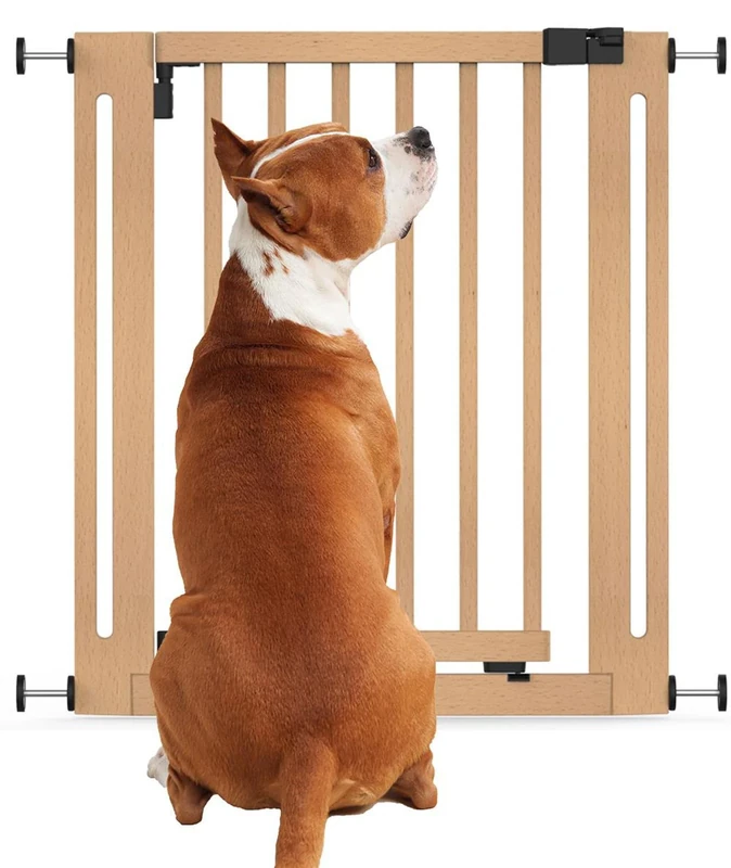 Bettacare Wooden Elegance Dog Gate, Natural, 71cm - 79cm, Pressure Fit Safety Gate, Safety Gate for Puppy, Dog and Pet, Stylish Design and Easy Installation