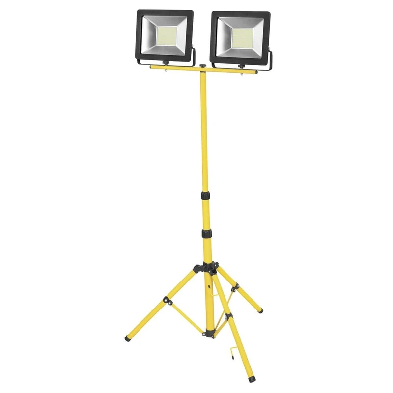 LED Projector 20W, Cold, with Tripod of 5 Meters; Ideal for Event Lighting and Outdoor Signage.