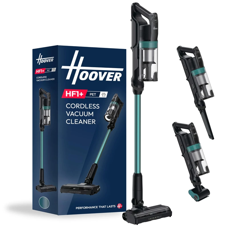Hoover HF1 Plus Pet Cordless Stick Vacuum Cleaner with Anti Hair Wrap, Turbo Suction Mode, Up to 45min Runtime, with Motorised Pet Tool, Multi-Floor Nozzle and Crevice Tool [HF1P10P]