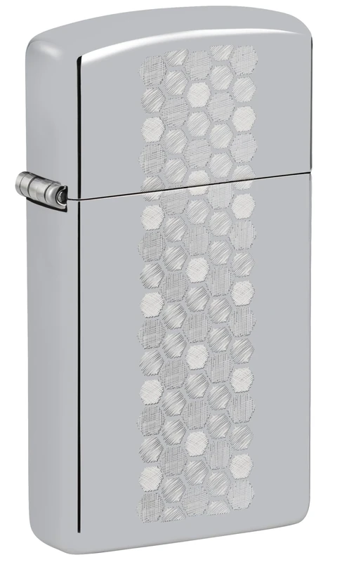 Zippo Slim® Honeycomb Design High Polish Chrome Pocket Lighter