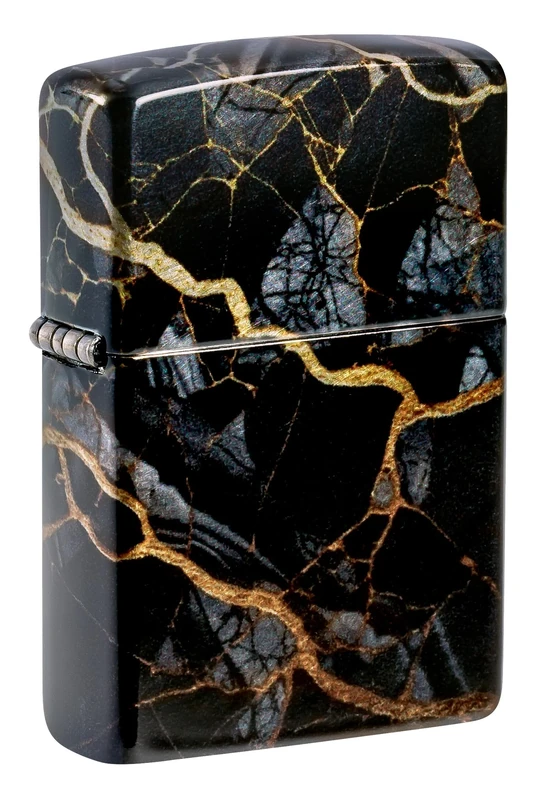 Zippo Fusion Marble Design 540 Tumbled Chrome Pocket Lighter