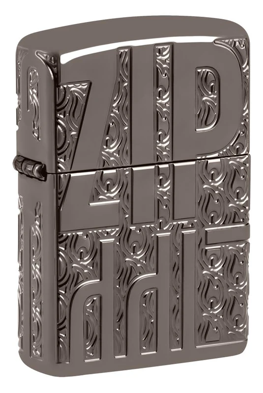 Zippo Windproof Lighter, Logo, Black Ice, MultiCut, Refillable, Reusable, Windproof Design, Gift Box, Made in USA