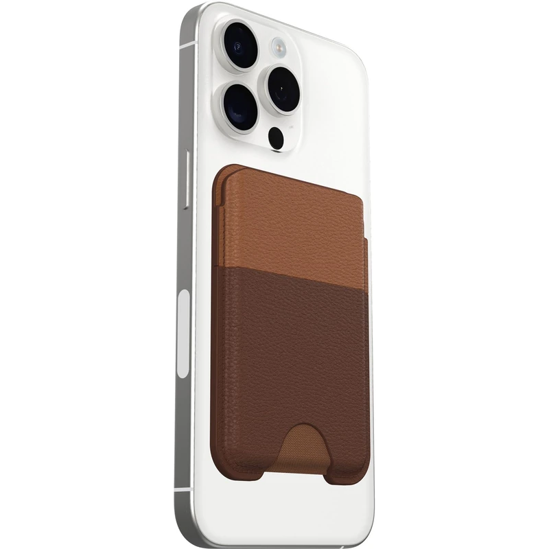 OtterBox Symmetry Cactus Leather Wallet for MagSafe, Soft-Touch Wallet with 2-3 Slots for Cards, Strong Magnetic Alignment and Attachment with MagSafe, Compatbile with iPhone, Brown