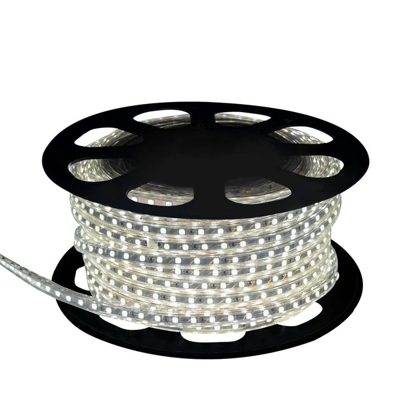 Brightium LED Strip 230 V IP68 SMD5050 25 m, Cold Light, Ideal for Outdoor Lighting and Weather-Resistant Decorations.