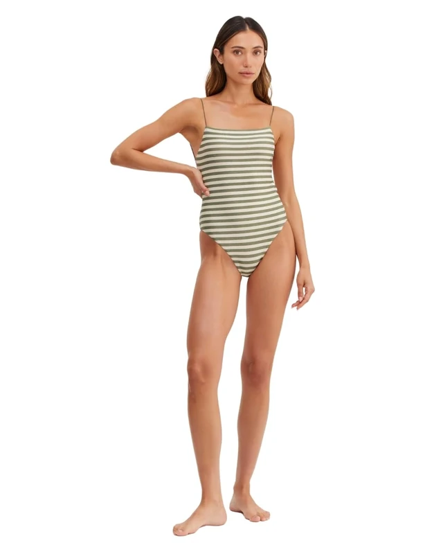 Gottex Women's Au Naturel One Piece Swimsuit, Olive Ivory, 16