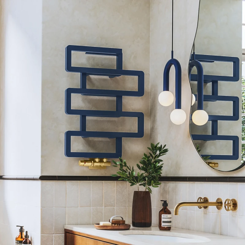 Heated Towel Rail, Bookie 655/500, Denim Blue