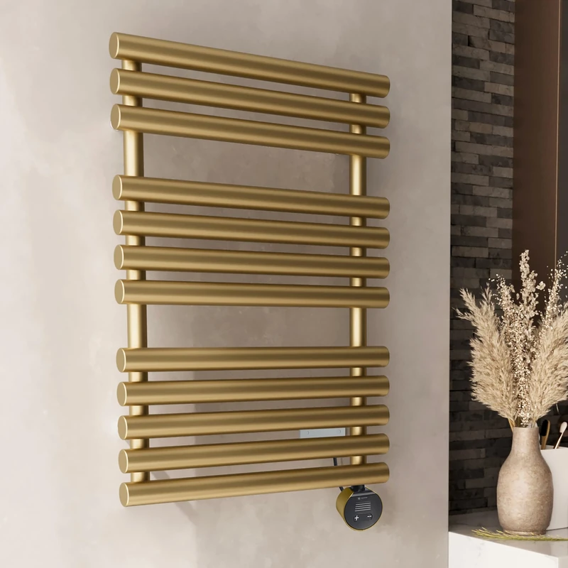 Terma Electric Towel Rail, Steel, Brass, 760h x 500w (mm) [400w]