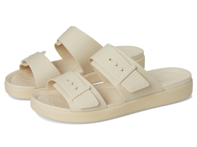 Crocs Women Sandal,Brooklyn Buckle Low,Sandstone,8 UK Women
