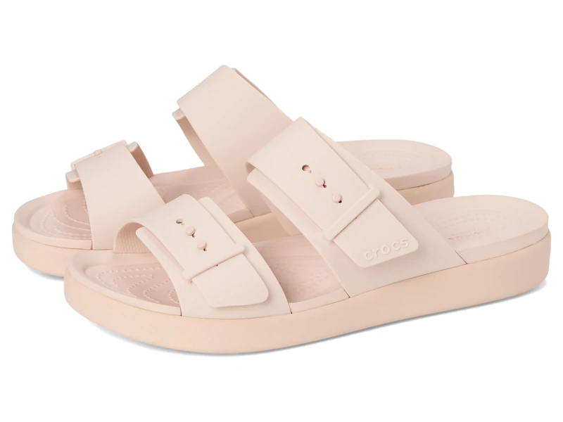 Crocs Women Sandal,Brooklyn Buckle Low,Quartz,4 UK Women