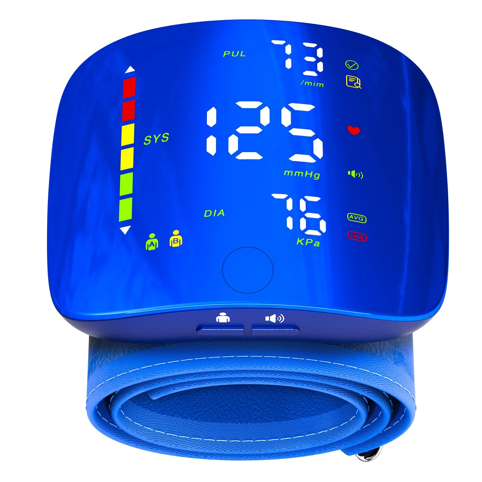 Wrist Blood Pressure Monitor with Led Touch Screen -Adjustable Wrist Blood Pressure Cuff from 5.1 inches to 9.3 inches,Rechargeable Wrist Bp Monitor with 99x2 Reading Memory and Carrying Case(Blue)