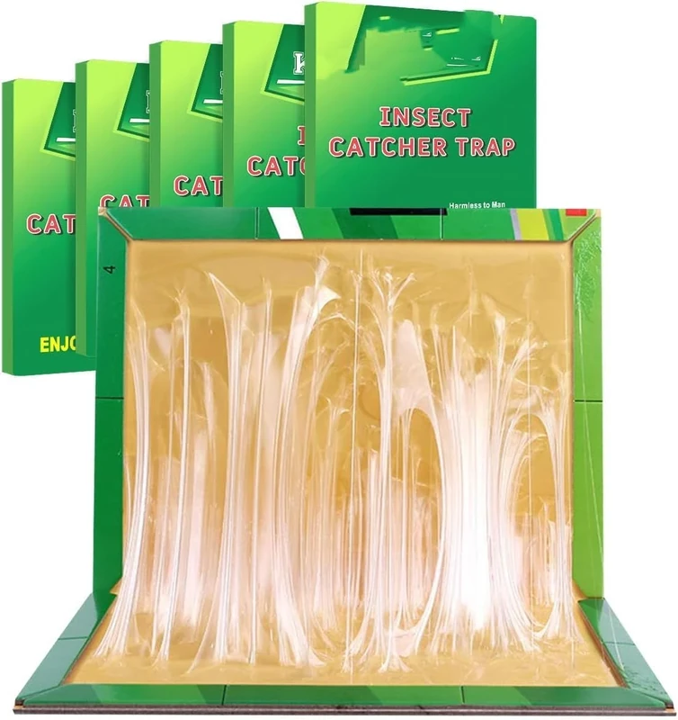 5 Pack Strong Sticky Trap Pad And Boards For Multi Pests, Can Be Used Indoors At Homes And Offices Or Outdoor. Fold Into Any Shape.
