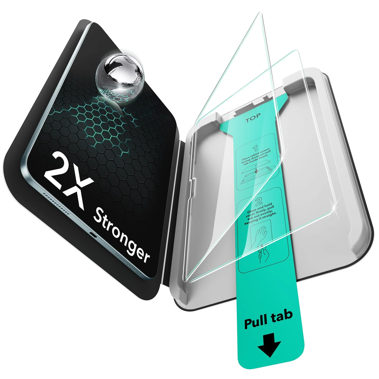 ESR 2 Pack Screen Protector for iPad Air 13 Inch M3/M2 2025/2024 (7th/6th Generation), 9H Tempered Glass Film with UltraFit Tray, Apple Pencil Support, Scratch Resistant, HD Clarity, Bubble Free