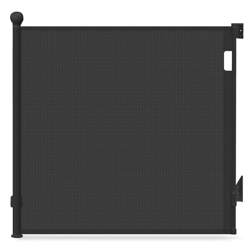 VOUNOT® Extra-Wide Retractable Stair Gate for Baby & Pets, Extends up to 180cm Wide, 96cm Tall, Silent One-Handed Operation, Mesh Safety Dog Gate for Doorways, Stairs & Hallways, Indoor/Outdoor, Black