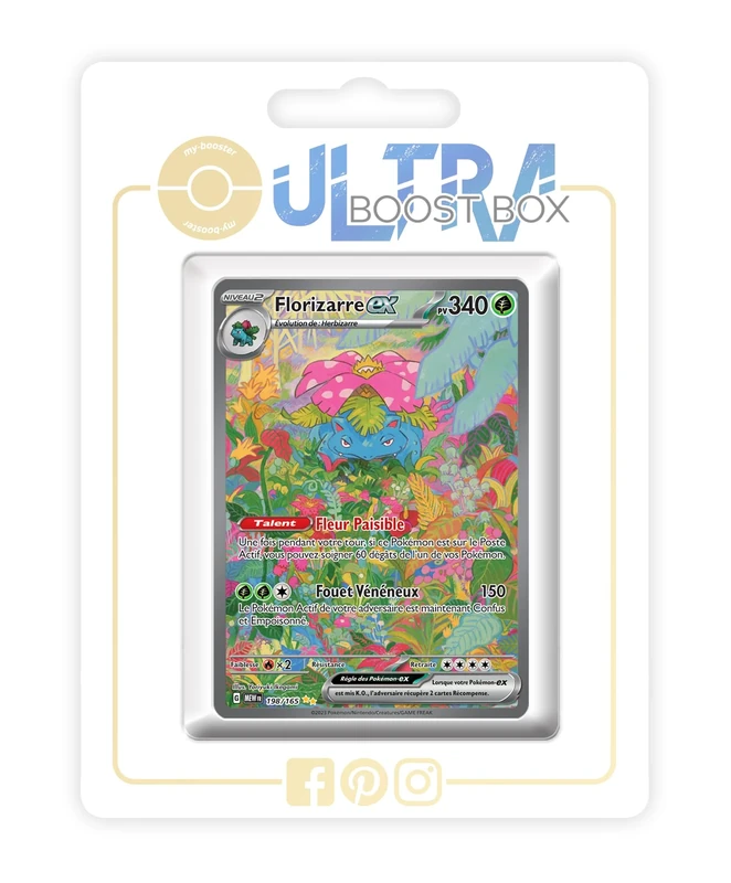 Florizarre ex (Venusaur ex) 198/165 Alternative Shiny Pokémon Gallery - my-booster X Écarlate et Violet 3.5-151 Box of 10 Pokemon French Cards