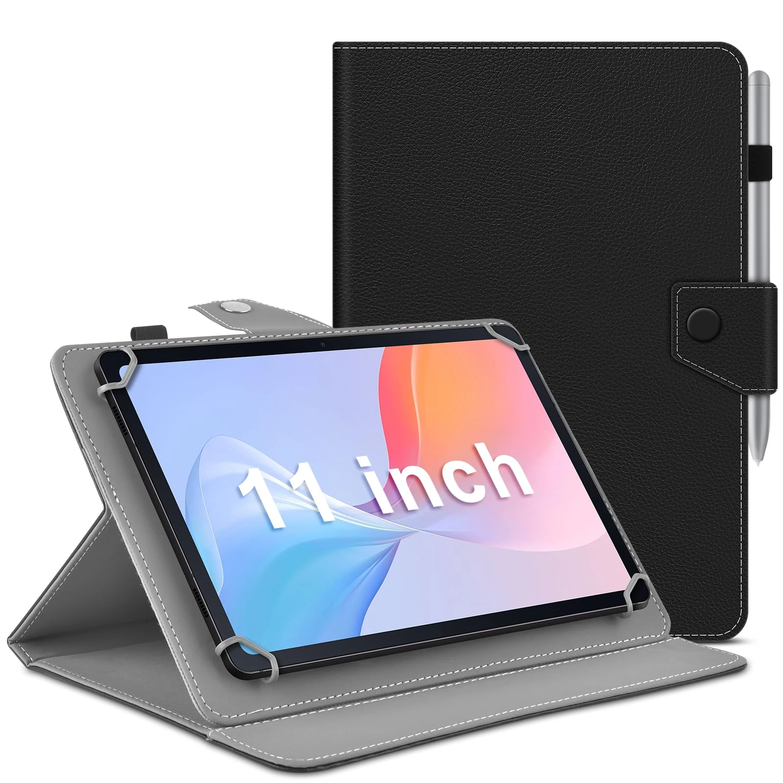 KATUMO Universal Case for All 11 inch Tablet, Folio Leather Case Compatible with Doogee U11/ U11 Pro / A9+ /TECLAST P50/ Blackview/SVITOO/Ainmel/KINGRID/TABWEE Tablet 11 inch, with PenHolder