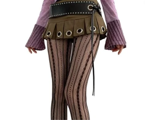 Meiliyizu Women Hollowed Out Rhombus Striped Lace Tights Stockings Vintage Patterned Sheer Fishnet Pantyhose Leggings