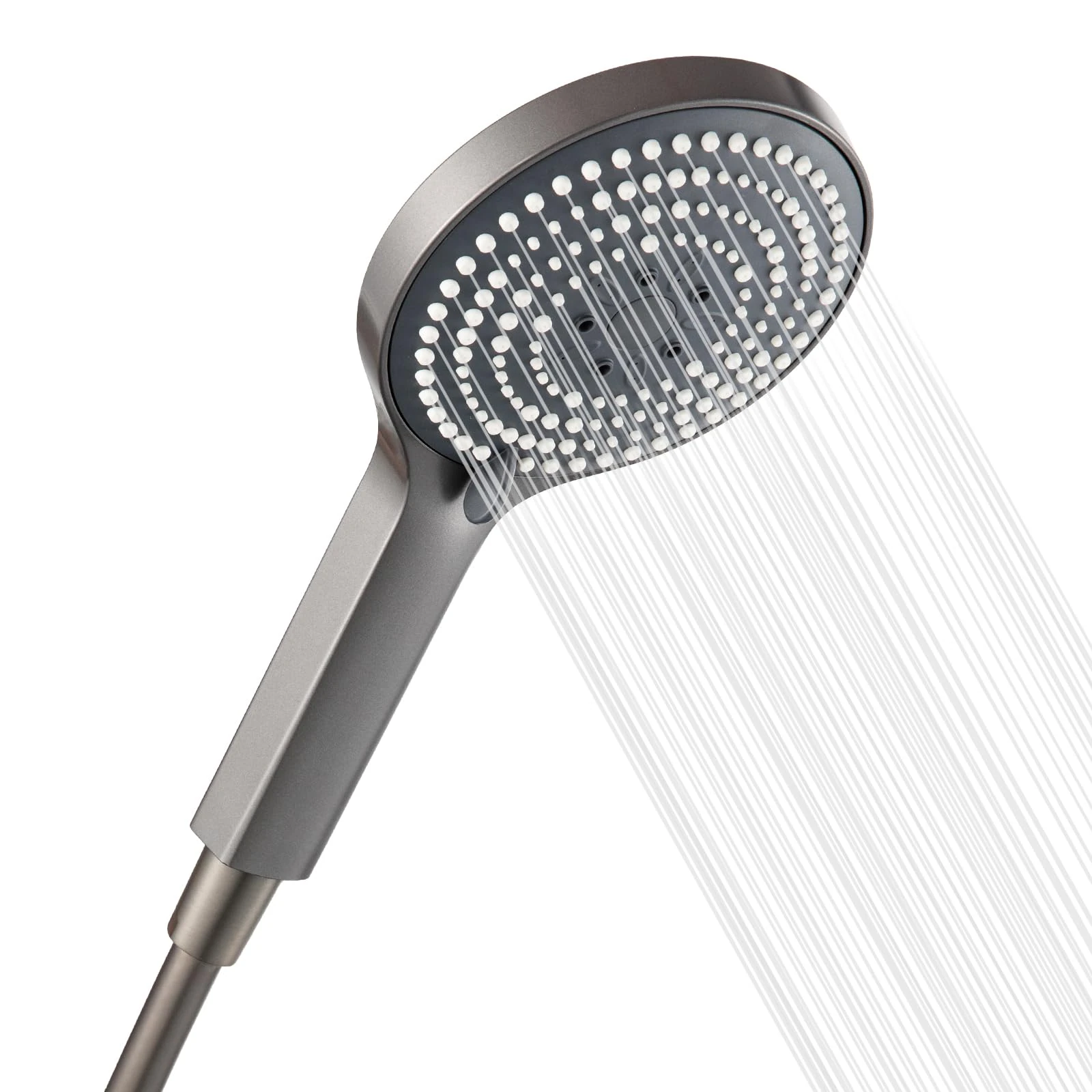 OFFO Shower Head and PVC Hose 1.5m, 6 Modes Handheld Shower Head Large Powerful Boosting Handheld Showerhead for Low Water Pressure ShowerHead,Brushed Black Chrome