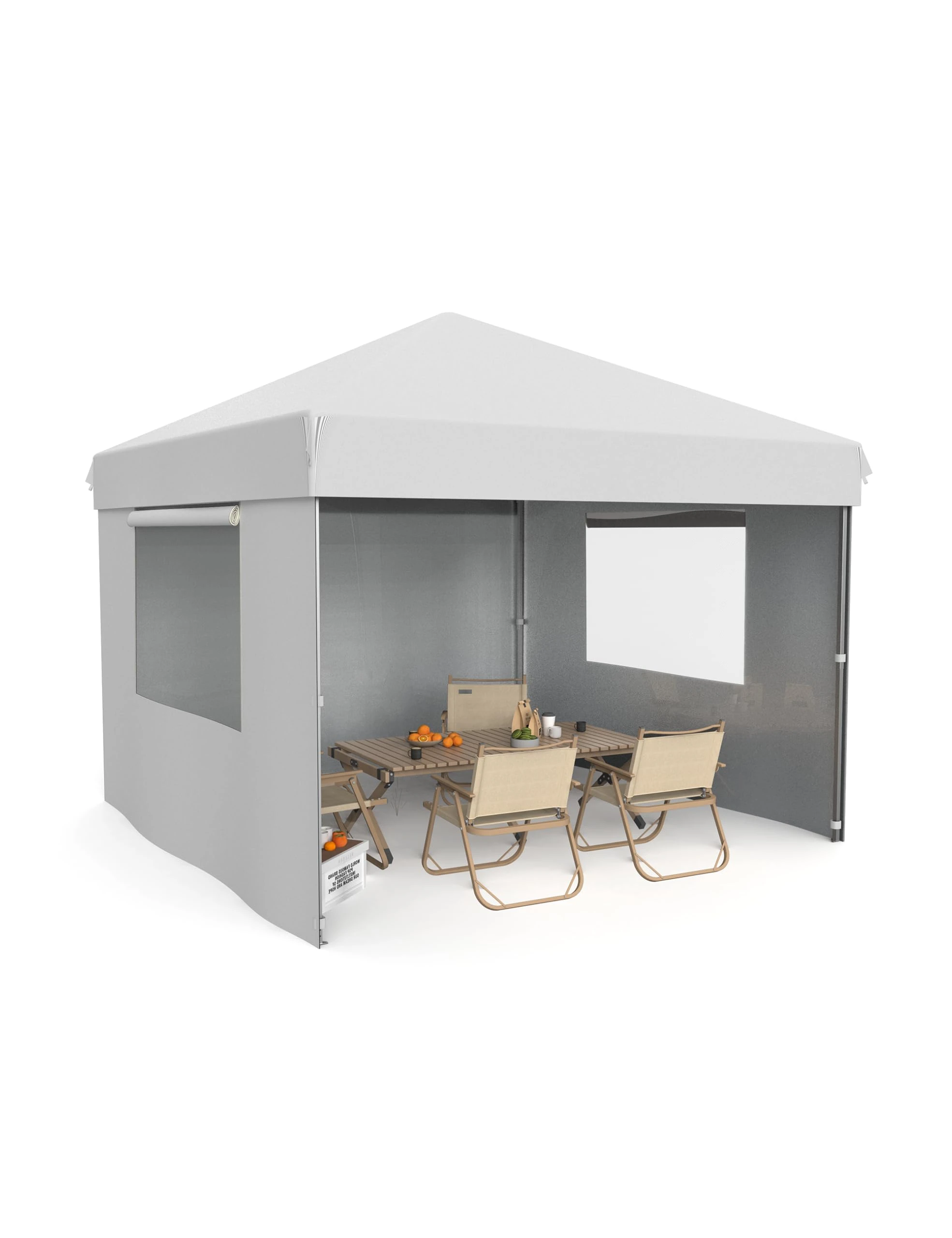 VerisShade 10x10 Pop Up Canopy Tent Outdoor Canopy with 4 Removable Sidewalls Heavy Duty Commercial Instant Tent Shelter (White, 10x10FT/3 Side Walls)