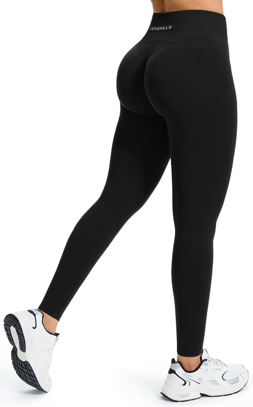 JOYSPELS Seamless Gym Leggings for Women Workout Running Sports Bums Lifting Activewear Leggings High Waist Womens Yoga Pants UK Black M