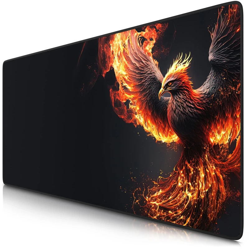 TITANWOLF - XXL Mouse Mat - Mouse Pad 900 x 400 x 3mm –Speed Gaming Mouse Pad - Extra Large - Table Mat Large Size - improved Precision and Speed – Design Phoenix