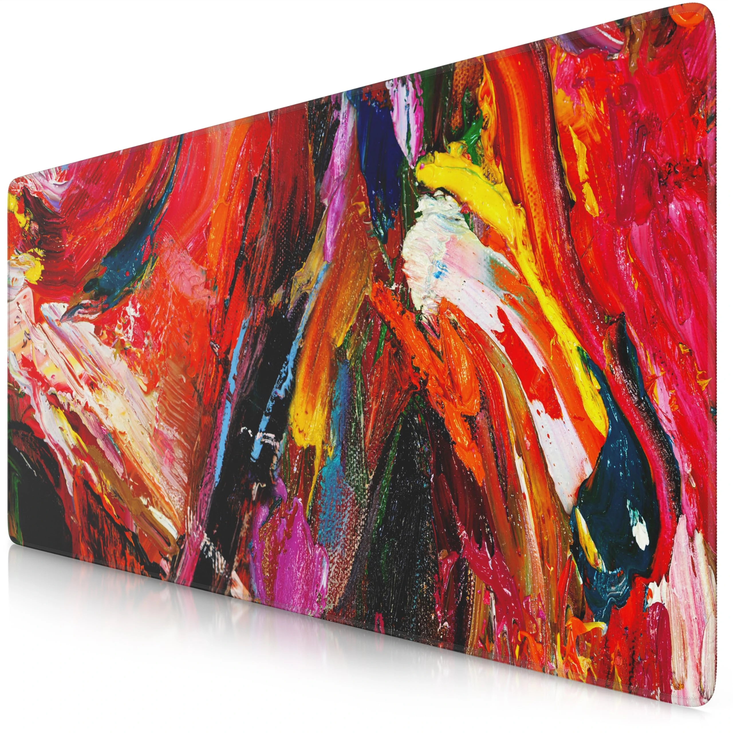 TITANWOLF - XXL Mouse Mat - Mouse Pad 900 x 400 x 3mm –Speed Gaming Mouse Pad - Extra Large - Table Mat Large Size - improved Precision and Speed – Design Oilpaint-Modern