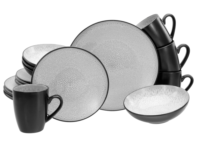 CreaTable, 23962, Malmö Series, 16-Piece Crockery Set for 4 People, Stoneware Crockery Set, Dishwasher and Microwave Safe, Quality Production - Image 1