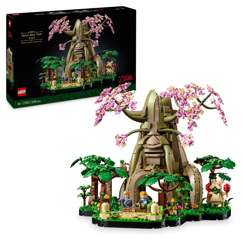 LEGO The Legend of Zelda Great Deku Tree 2-in-1 - Collectible Display Set with Princess Zelda & 3 Link Minifigures - Building Kit for Adults & Gift Idea for Gaming Fans - 77092