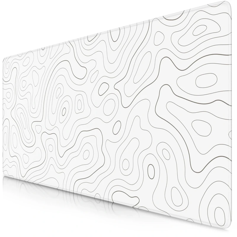 TITANWOLF - XXL Mouse Mat - Mouse Pad 900 x 400 x 3mm –Speed Gaming Mouse Pad - Extra Large - Table Mat Large Size - improved Precision and Speed – Design Topography white