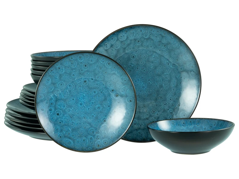 CreaTable, 23959, Capri Series, 18-Piece Crockery Set for 6 People, Plate Set Made of Stoneware, Dishwasher and Microwave Safe, Quality Production